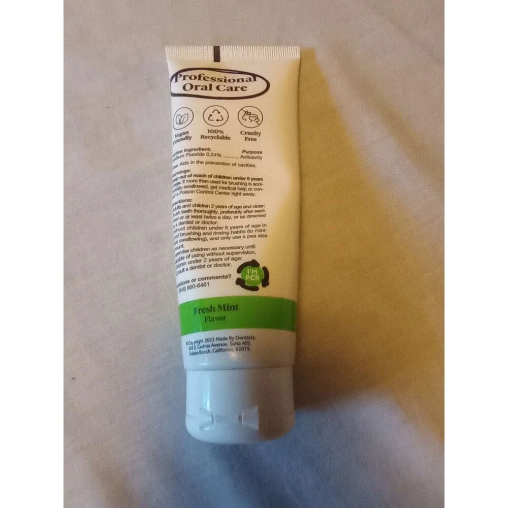 Made By Dentists Total Care Toothpaste Fresh Mint Vegan Friendly 4.2 oz Tube